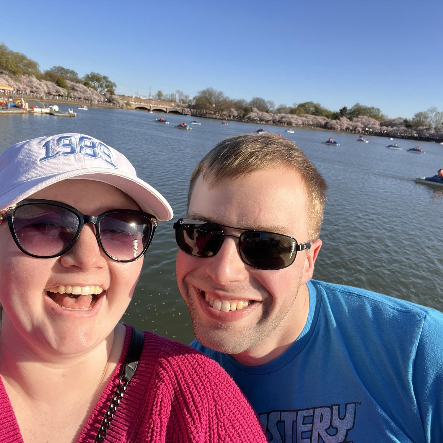 March 2023 - Sarah: We braved the crowds to see the cherry blossoms at the Tidal Basin in DC. Never again lol