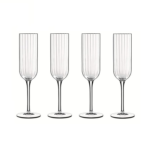 Luigi Bormioli 11283/01 Bach 7 oz Champagne Flute (Set of 4), Clear