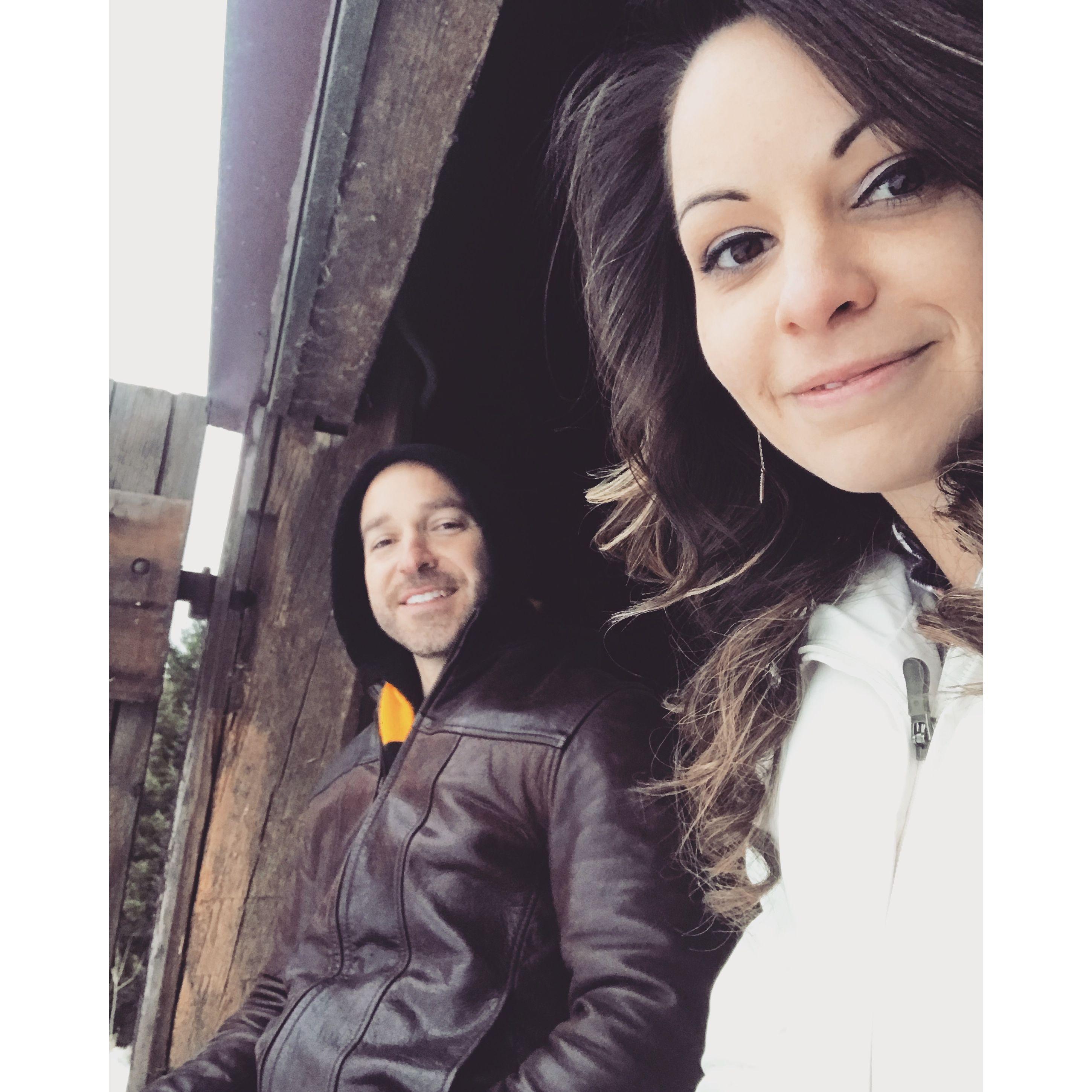 Leaning out the barn window in Northfield, Massachusetts