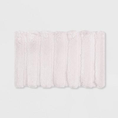 Tufted Pearl Channel Solid Bath Rug Blush (21x34")