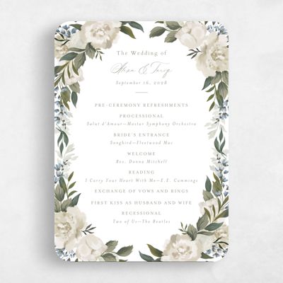 White Rounded Wedding Program - Juniper