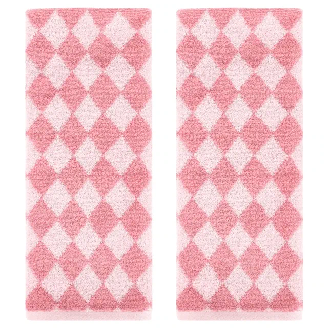 REGALWOVEN Cotton Bathroom Soft Absorbent Hand Towel 14" x 30" Pink 2 Pcs