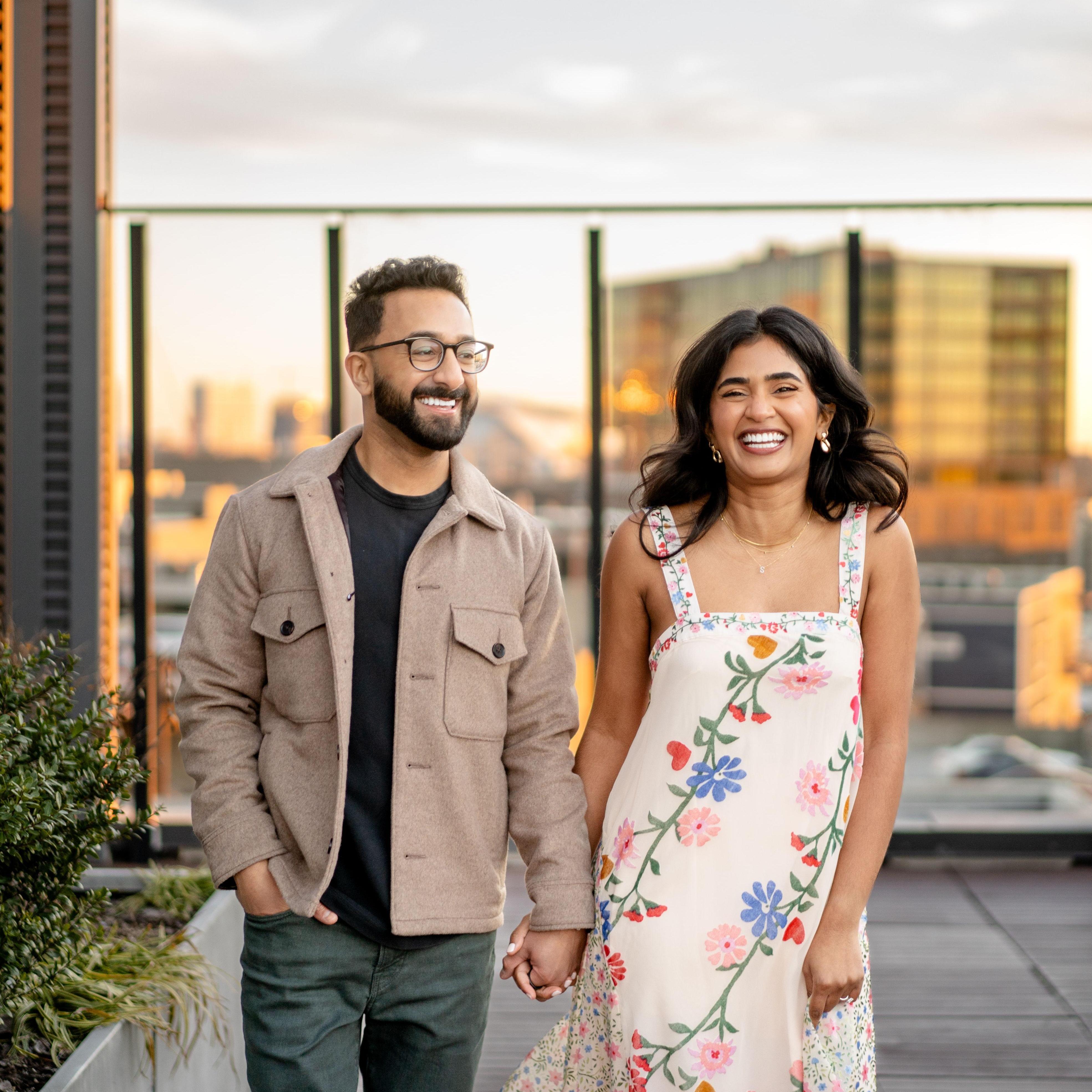 Sunset engagement photoshoot- it was cold, and Sanket did not offer me his jacket.