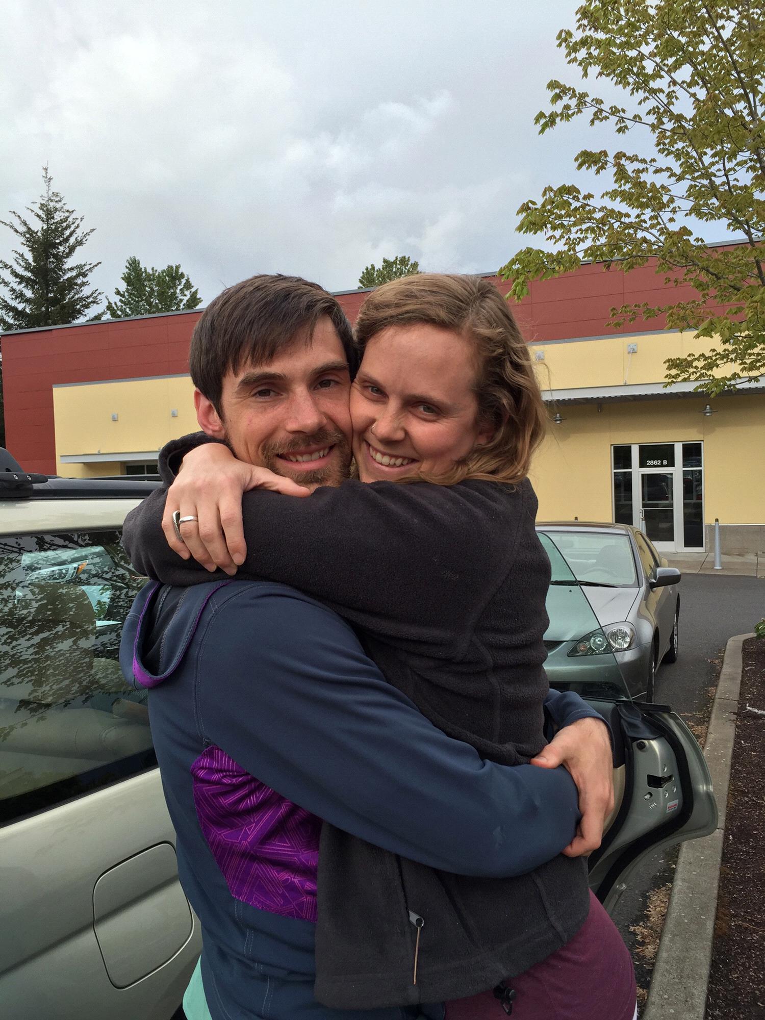 Pretty soon after we started dating....a random woman in the parking lot took this because she said we were so in love!