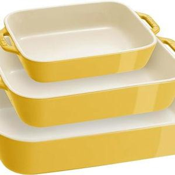 Staub Ceramics 3-pc Rectangular Baking Dish Set - Dark Blue