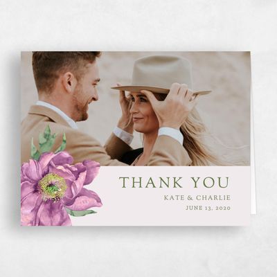 Purple Wedding Thank You - Sparrow Portrait