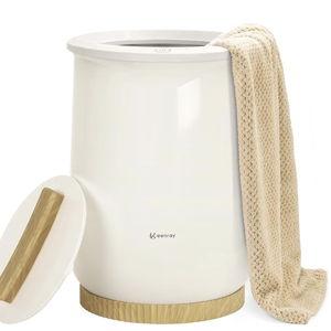 Keenray Towel Warmers, Luxury Bucket Towel Warmer, Large Towel Warmer for Bathroom, Auto Shut Off, Fits Up to Two 40"X70" Oversized Towels, Bathrobes, Blankets, PJ's and More, Creamy White, CL1