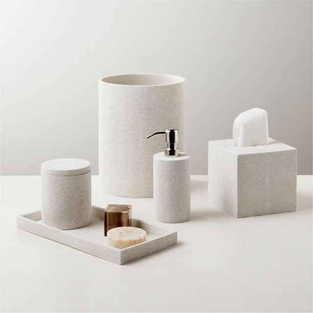 Shaw Shagreen Ivory Bath Accessories