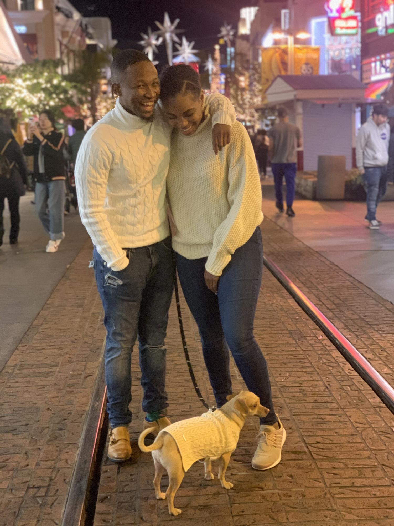 Cali Christmas: We took a stroll through The Grove during the height of Christmas shopping (yikes!), but the lights were beautiful, and Chance was looking good🐶