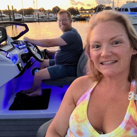Our first sunset cruise on the boat.