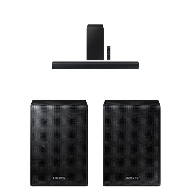 SAMSUNG HW-C450 2.1ch Soundbar w/DTS Virtual X, Subwoofer Included, Bass Boost (Newest Model) SWA-9200S Wireless Rear Speaker Kit, Upgrade Soundbar System to True Surround Sound, Latest Model