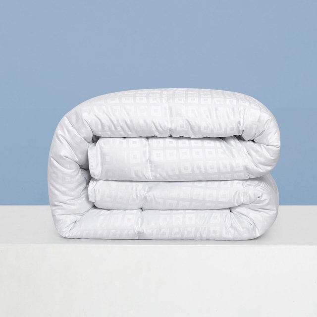 Peace Nest All Season White Down Alternative Duvet Comforter Insert with Jacquard Cover, Square, King