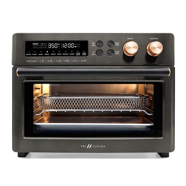 VAL CUCINE 26.3 QT/25 L Extra-Large Smart Air Fryer Toaster Oven, 10-in-1 Convection Countertop Oven Combination，Black Matte Stainless Steel