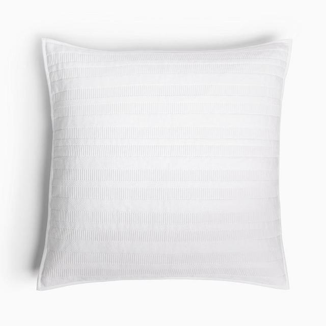 Organic Dobby Ladder Stripe Coverlet, Euro Sham Set, White