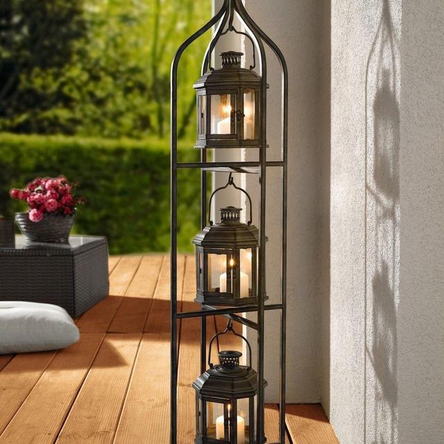 Elopement Decoration: Set of 3 Large Floor Standing Hanging Candle Lanterns