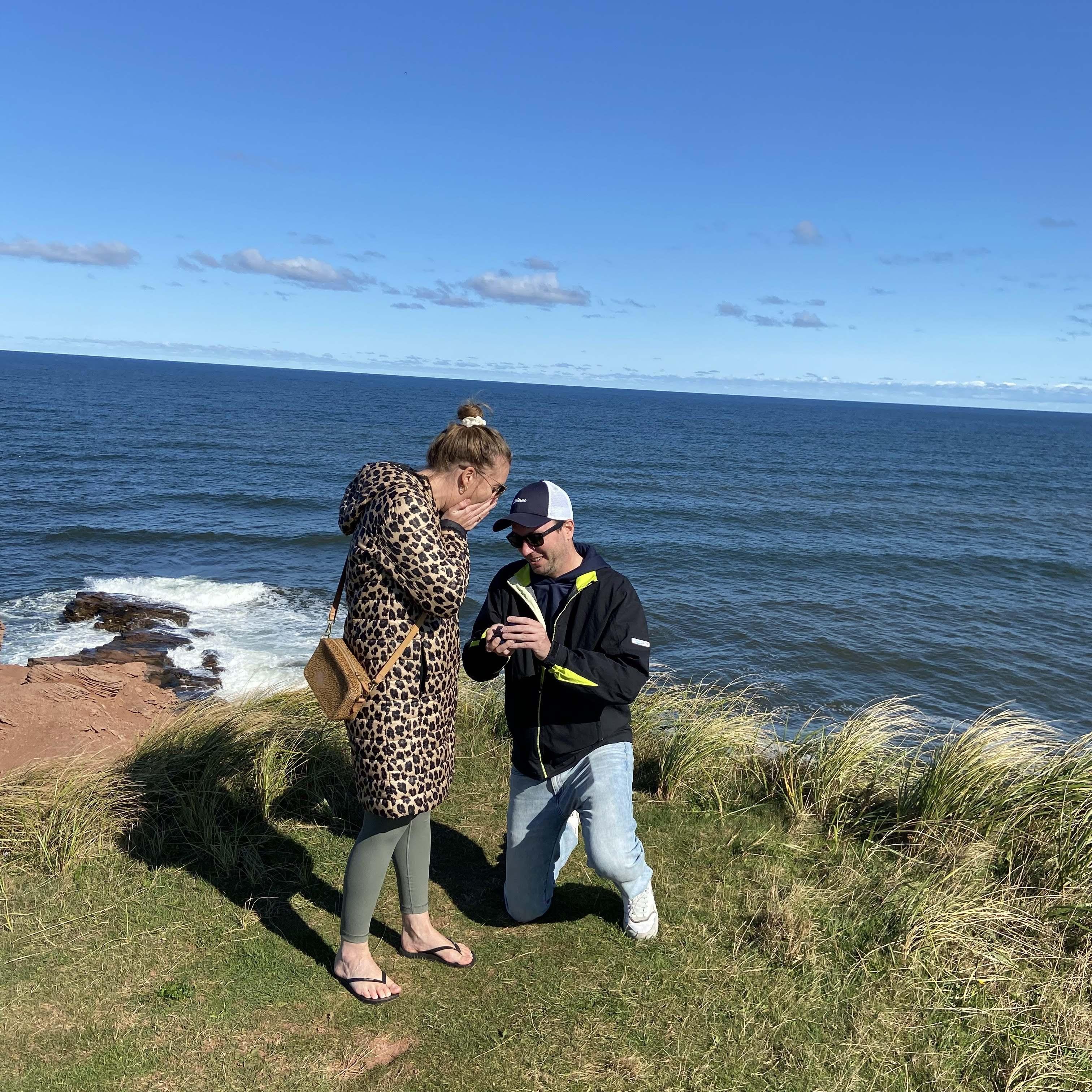 Clare was completely shocked and surprised with Ryan proposing at this moment (if you can't tell by this photo!)