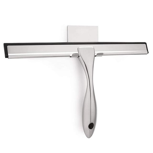 HIWARE All-Purpose Shower Squeegee for Shower Doors, Bathroom, Window and Car Glass - Stainless Steel, 14 Inches