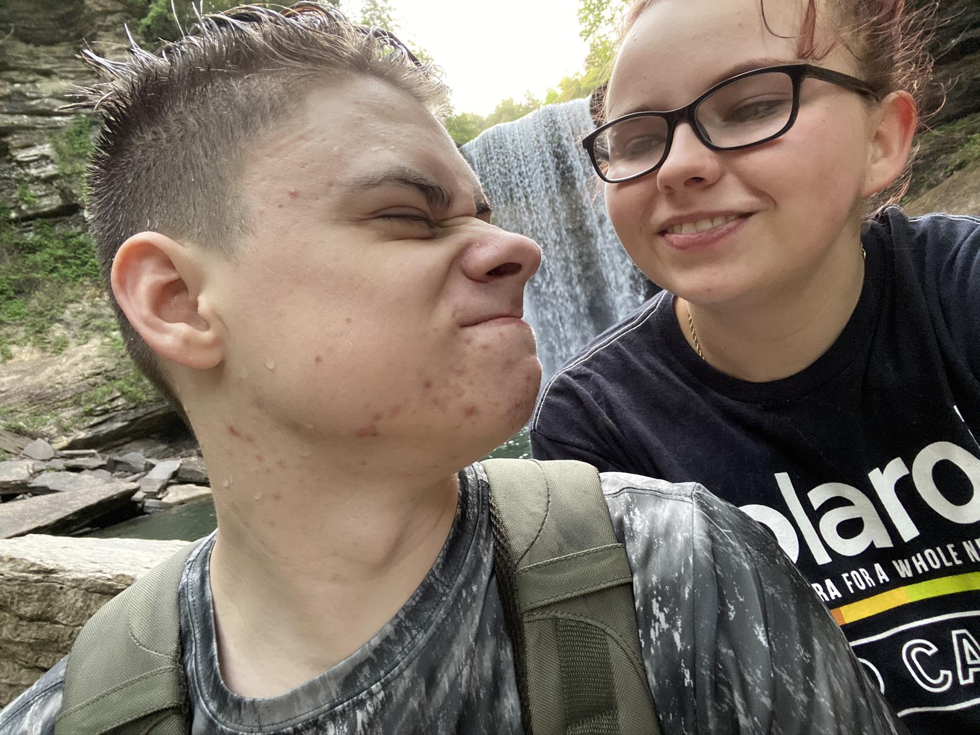 At Greeter Falls, 2020.