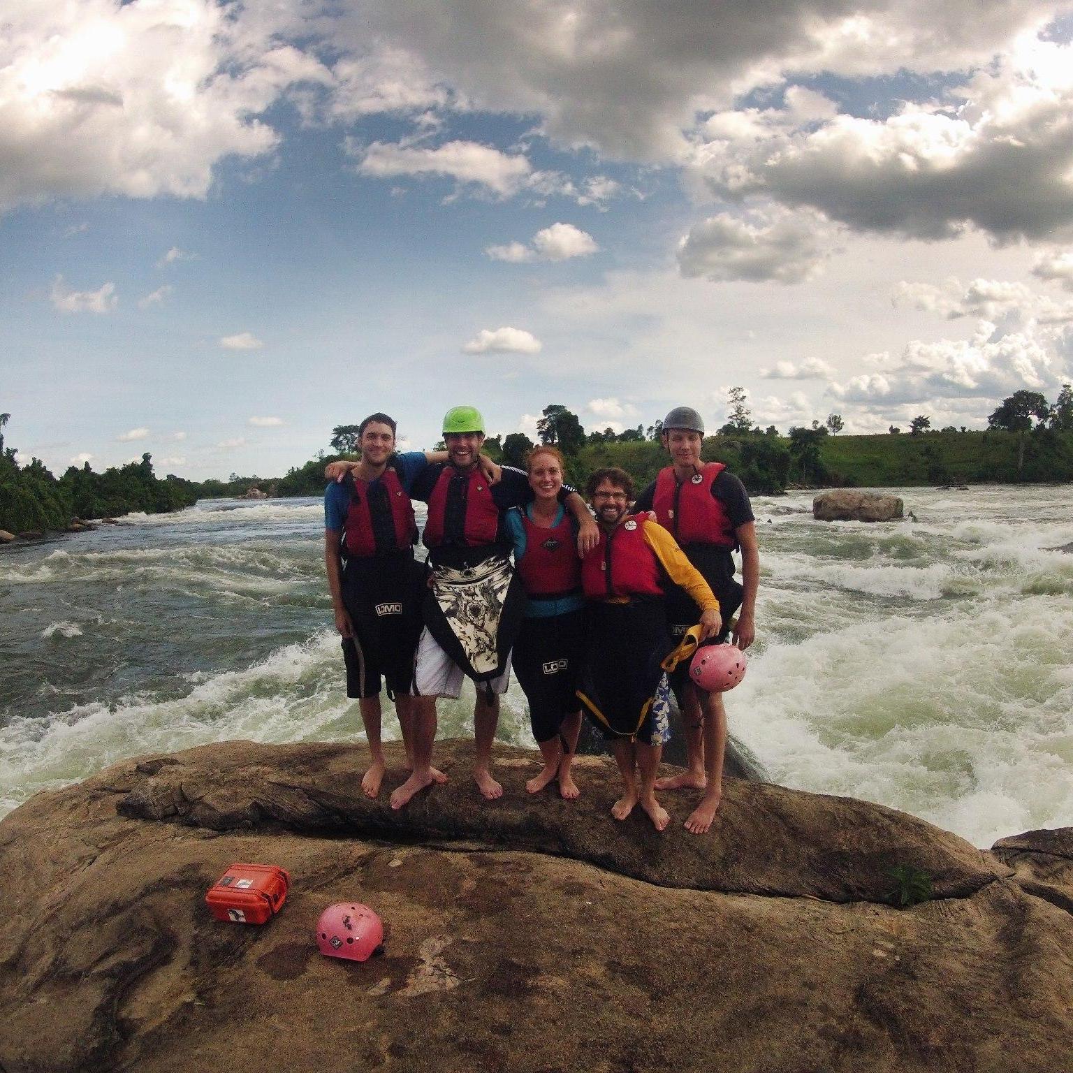 Learning to kayak on the Nile, where we met.