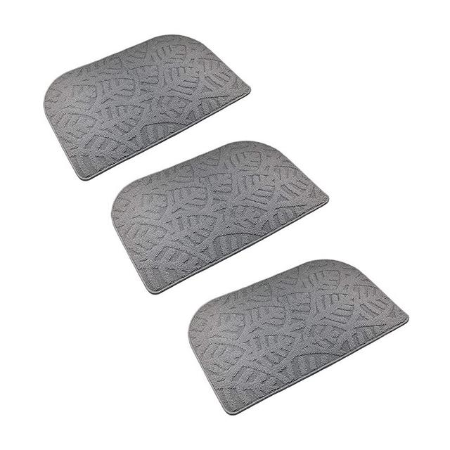 Smabee Indoor Doormat Front Door Mat 17"x28", Keeps Your Floors Clean, Half Round Entrance Mat for Outdoors Toilet Patio Kitchen Bedroom (Gray 3Pcs)