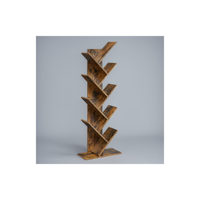 Tree Bookshelf, 9-Tier Bookcase, Large Bookshelf, Corner Shelf, Book Tree, for Bedroom, Living Room, Home Office
