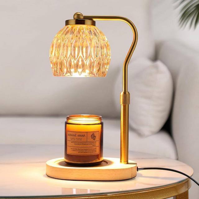 Holulo Candle Warmer Lamp,Adjustable Height Electronic Candle Warmer,Lantern Candle Melting Lamp for Jar Candles,Candle Warming Lantern,Gifts for Mom, Bedroom Home Decor,2/4/8H Timer with 2 Bulbs