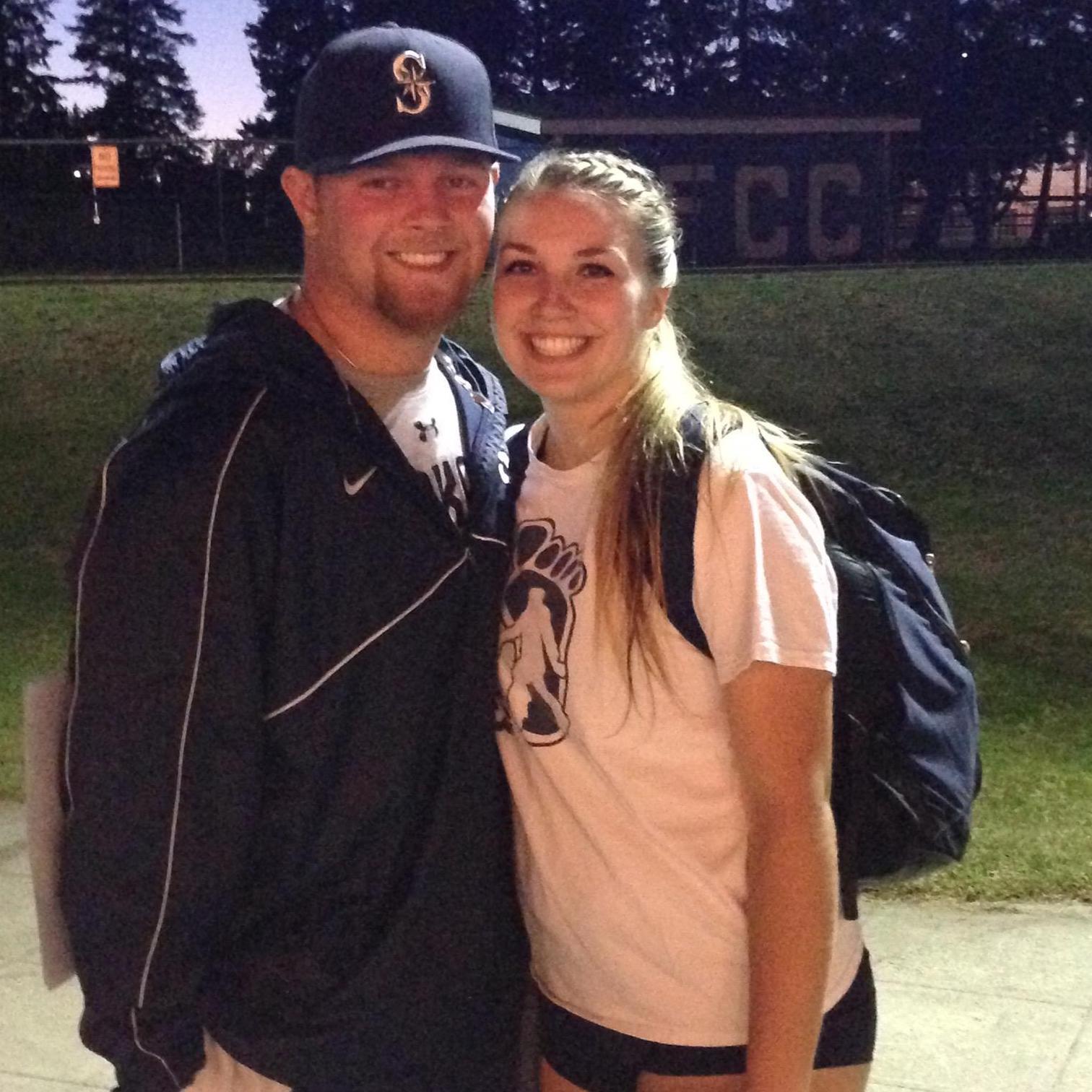 After a volleyball game Ben came to support