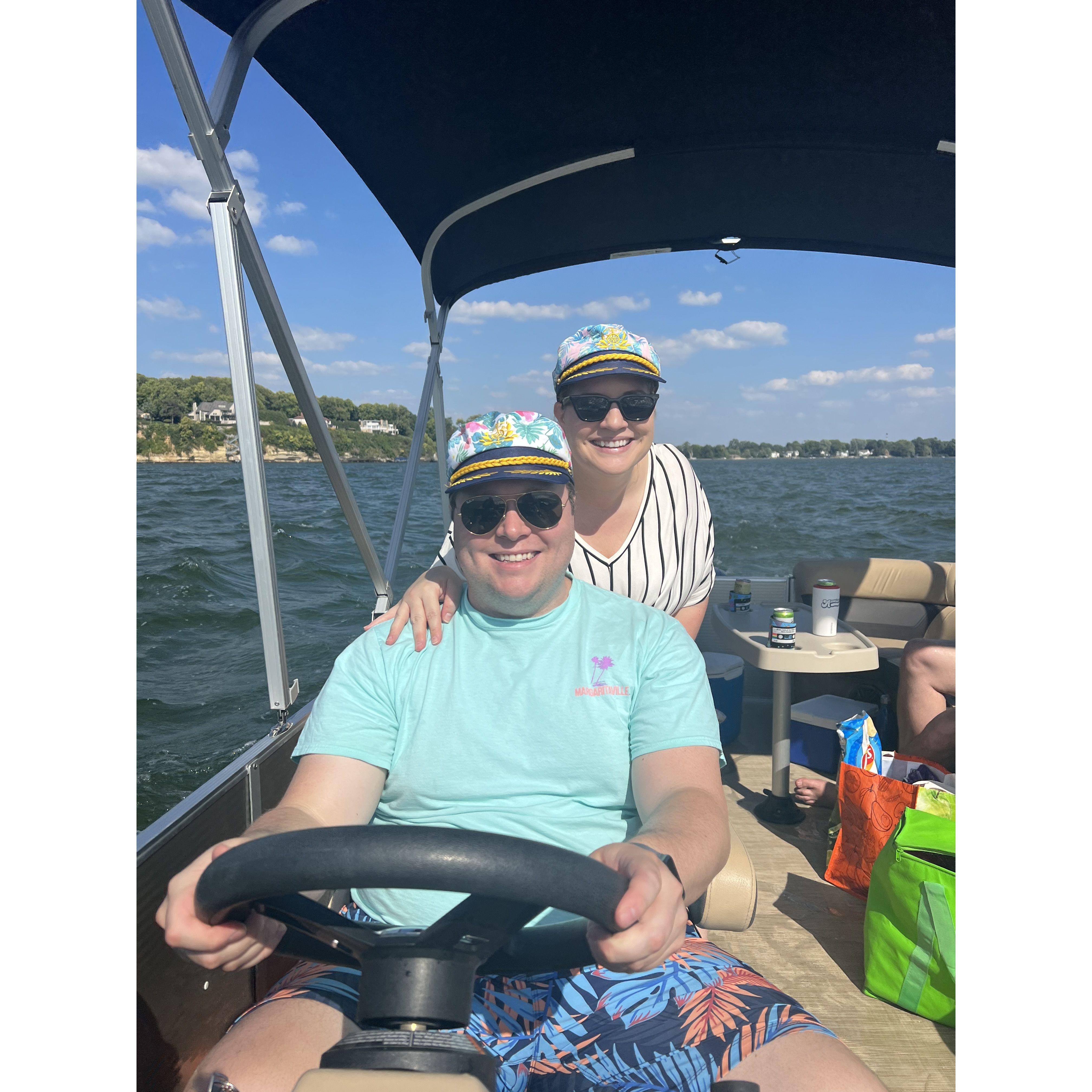 Enjoying some time boating on Lake Mendota.
