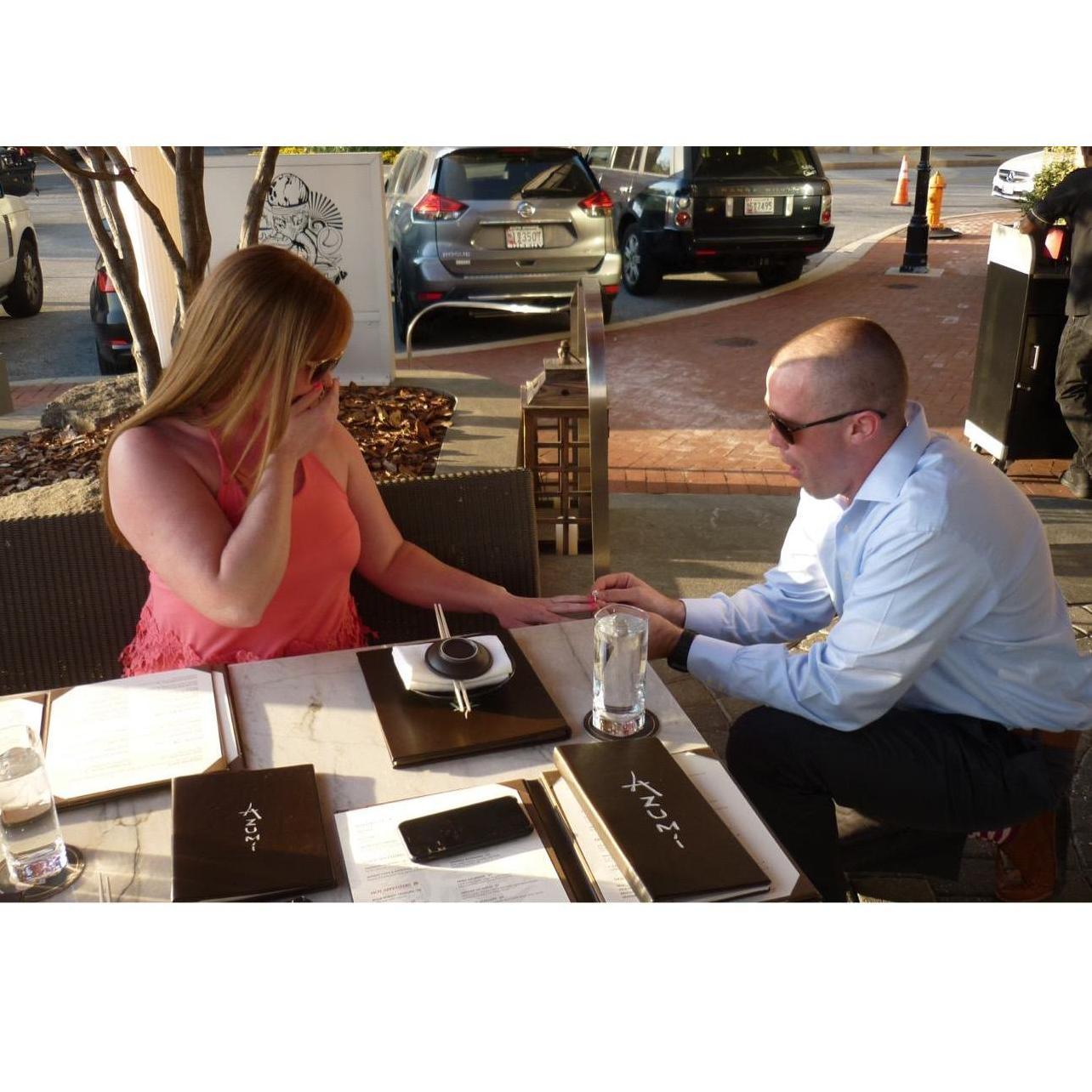 When we got engaged at Azumi 5/1/18