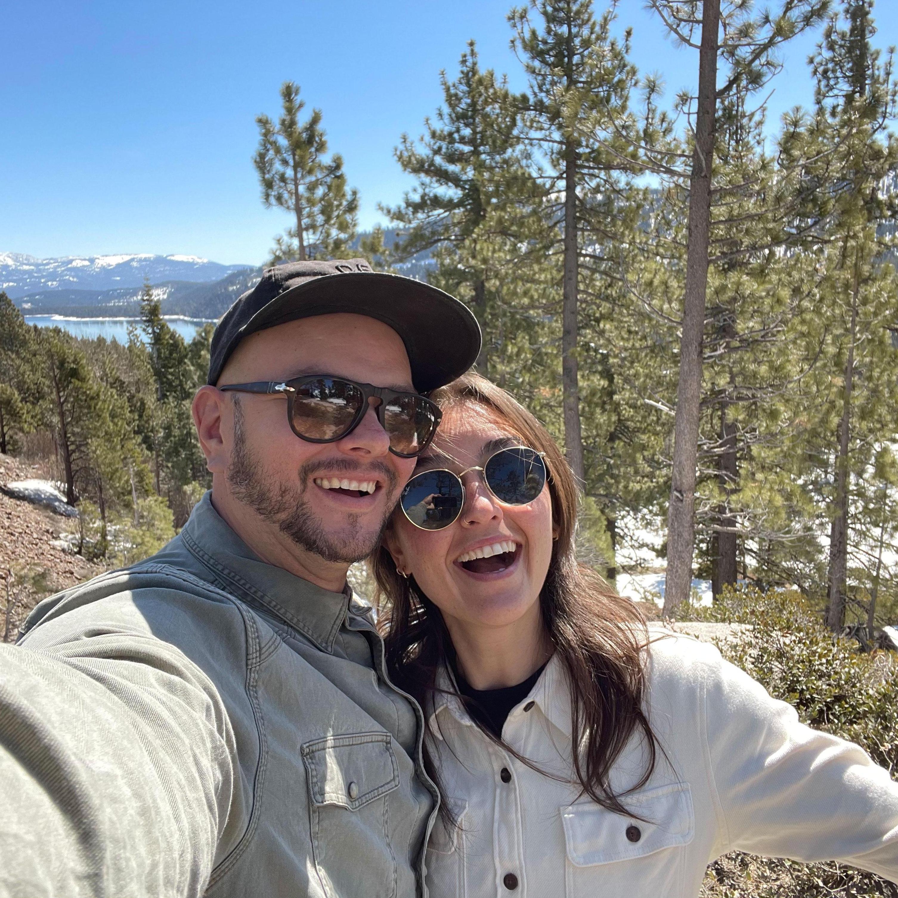 On the way over the mountains to Reno, stopped above Donner Lake.