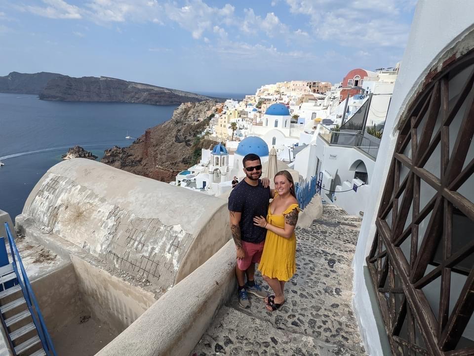 First Europe trip together in Santorini Greece, August 2021