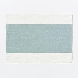 Center Stripe Woven Placemat, Set of 2, Light Pool