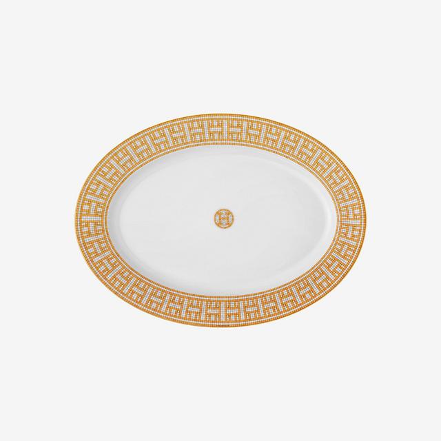 Mosaique au 24 gold oval platter, small model