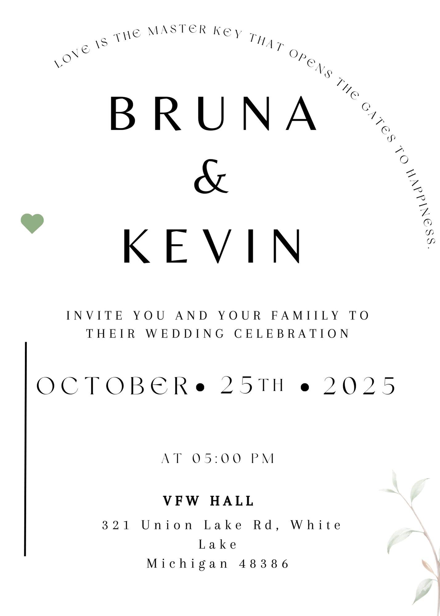 The Wedding Website of Bruna Salvador and Kevin Bilicki