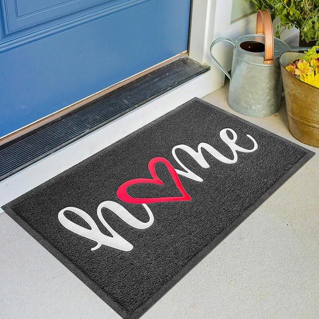 KILOCOCO Black Door Mat Outdoor Welcome Doormat Durable Funny Home Mat Non-Slip Front Door Mat for Entryway, Easy Clean Indoor Floor Mat for Garage, Yard, Patio, High Traffic Areas 18"x30"