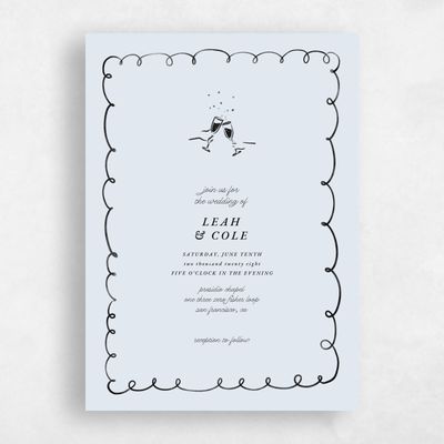 Ice, Blue Wedding Invitation - Colmar Portrait