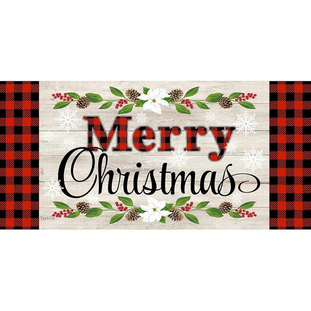 Evergreen Flag Sassafras Christmas Sentiments Interchangeable Entrance Doormat | Indoor and Outdoor | 22-inches x 10-inches | Non-Slip Backing | All-Season | Low Profile | Home Decor