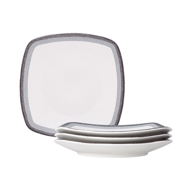 Noritake Colorscapes Layers Square Dinner Plate Set of 4, 10.75"