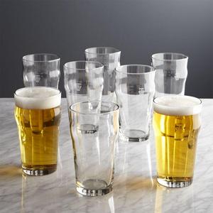 Pint Glass Tumblers with Crown, Set of 8