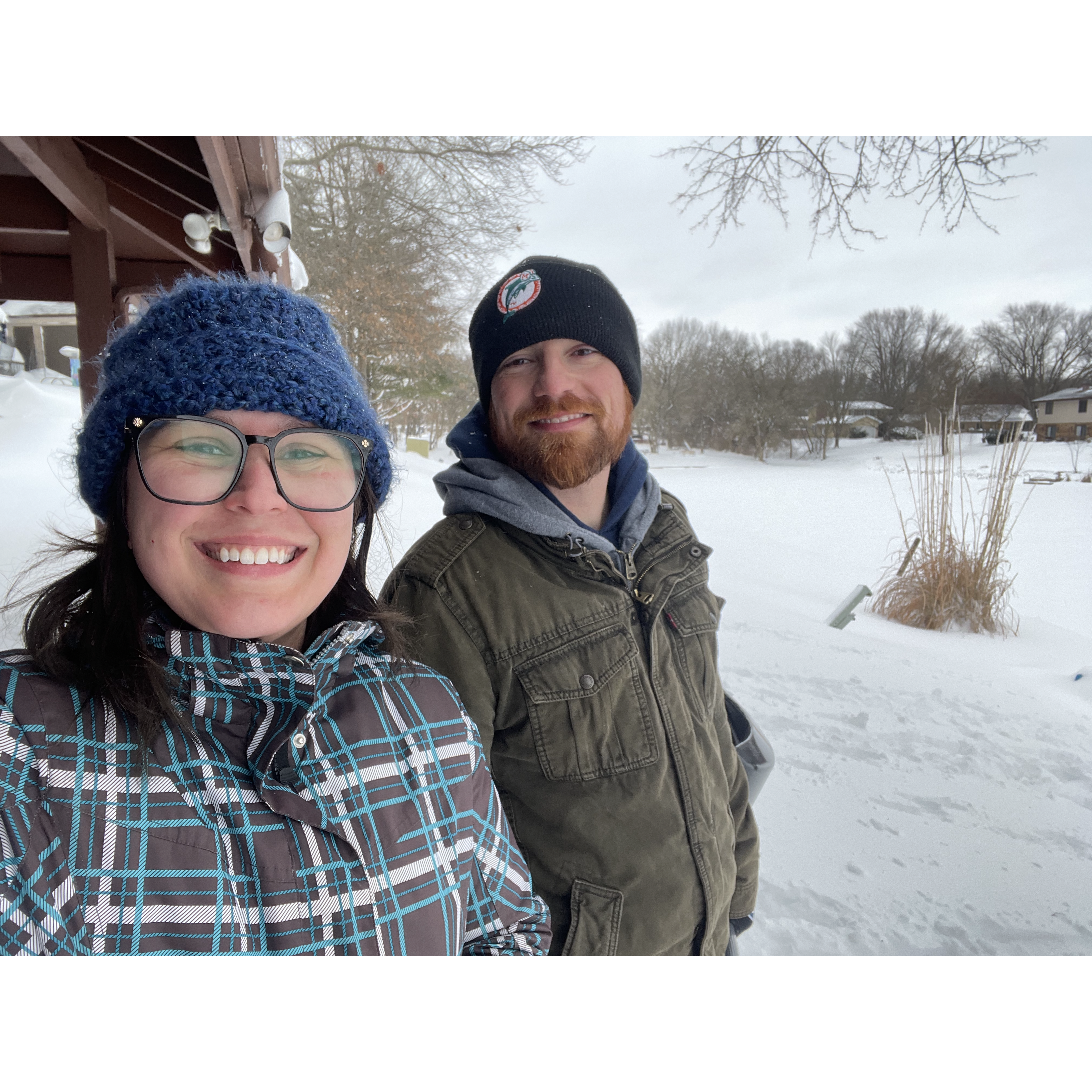 Enjoying the snow at the condo!