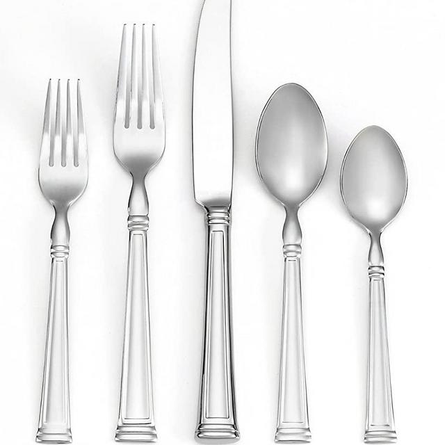 Lenox 815485 Esquire 65-piece Flatware Set, 8.55 LB, Metallic