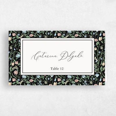 Black Wedding Place Card - Ariella
