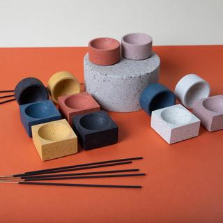 Terrazzo Round Concrete Incense Holder