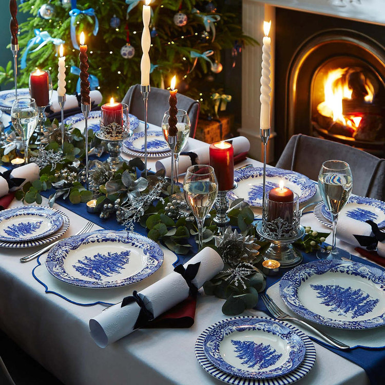 Spode, Blue Italian Christmas Dinner Plate, Set of 4 | Zola