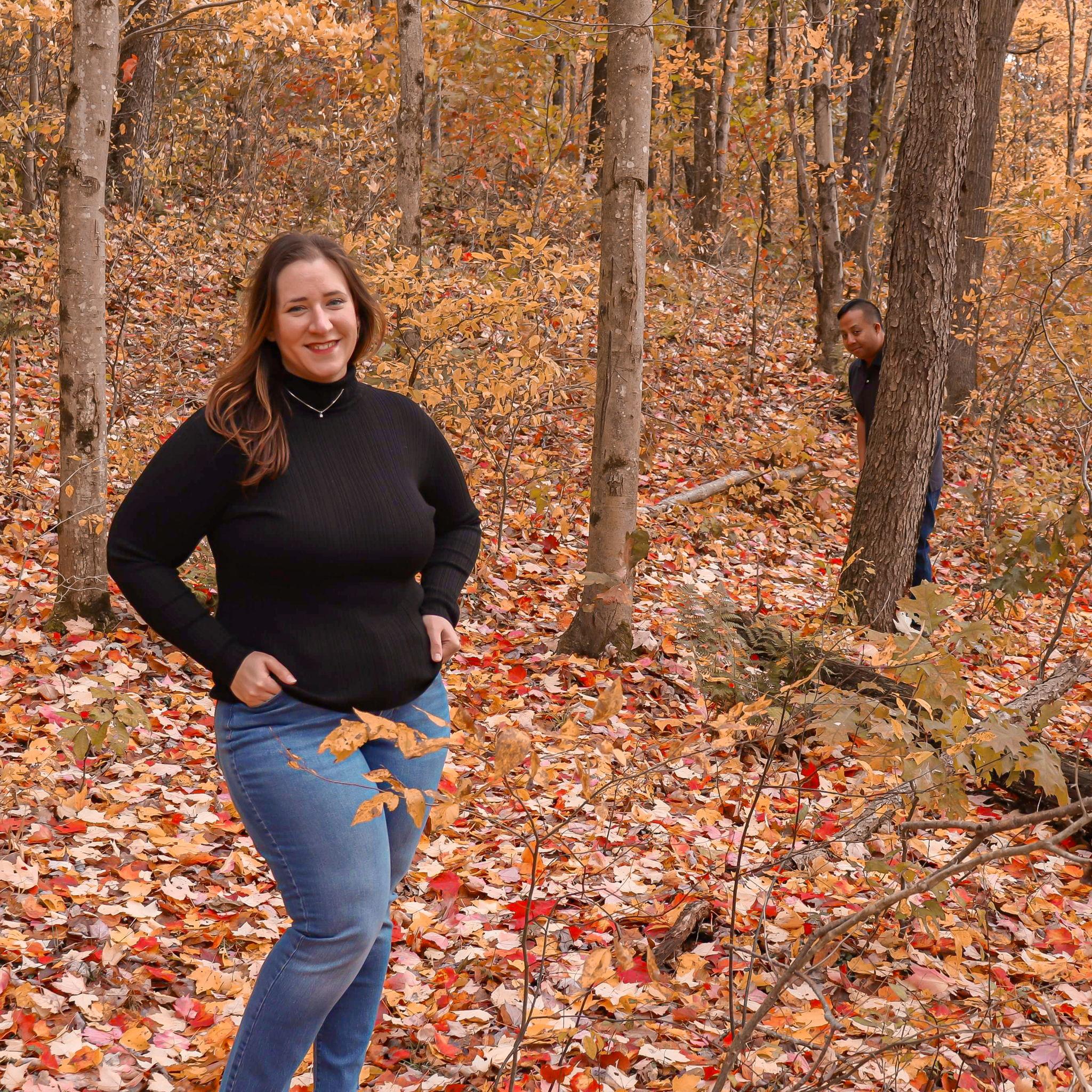 Sarah's mom took fall photos of us at Two Mile in Franklin, PA - October, 2023