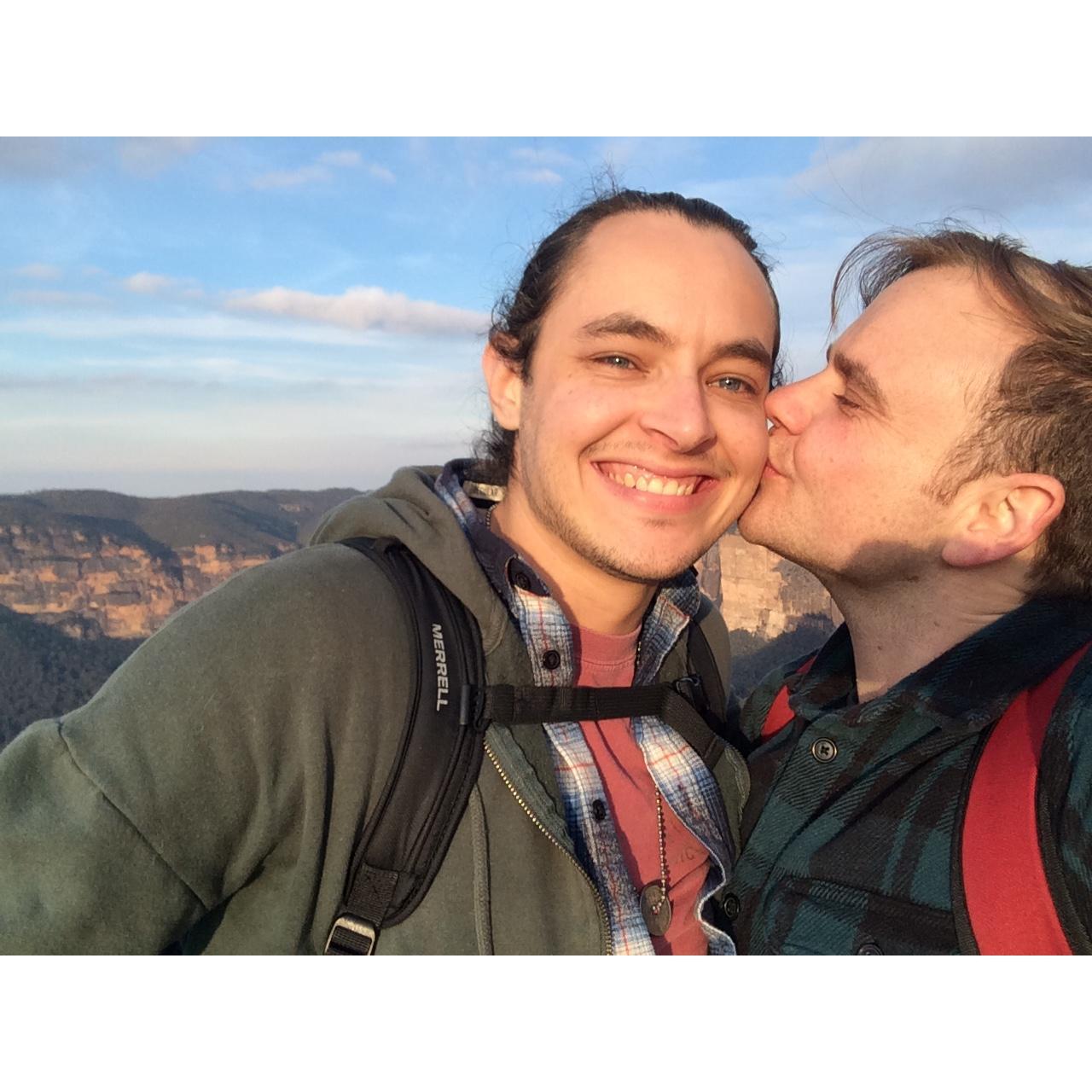 On a hike in Blue Mountains National Park, west of Sydney.