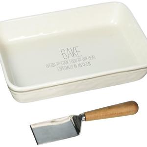 Mud Pie 4804010 Ceramic Baking Dish, White