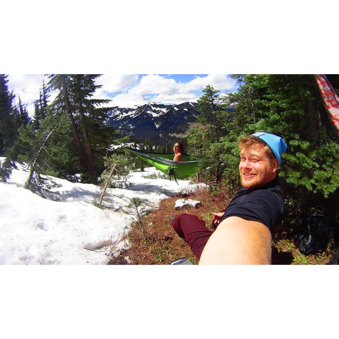 One of our first snow-ventures after moving to Yakima...in July! We went up to Mount Rainier National Park, hiked up a side of a mountain, mocked, drank some beers, and skied/boarded back down.