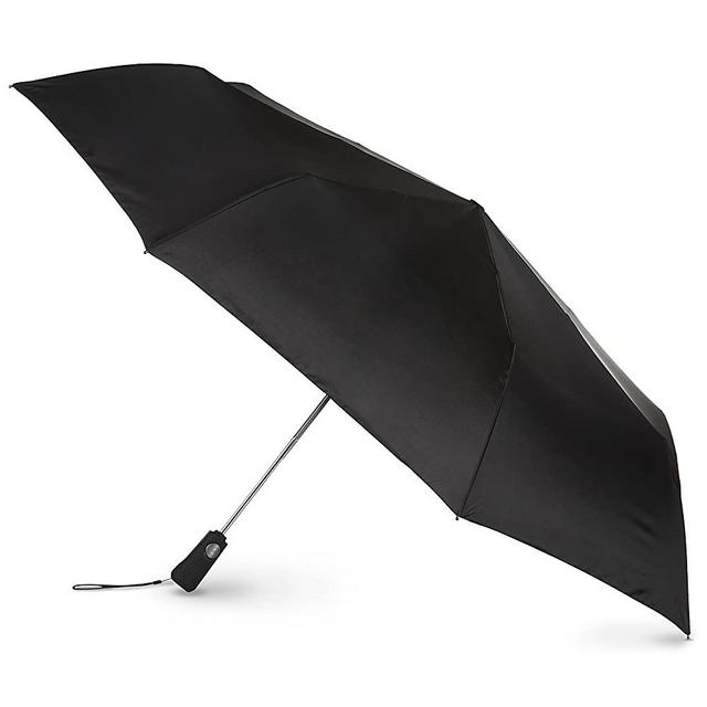 Totes Blue Line Golf Size Auto Open/Close Umbrella, Black