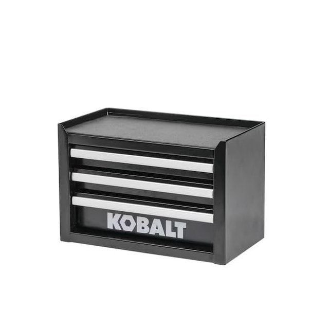 Mini 3-Drawer Steel Tool Box Black